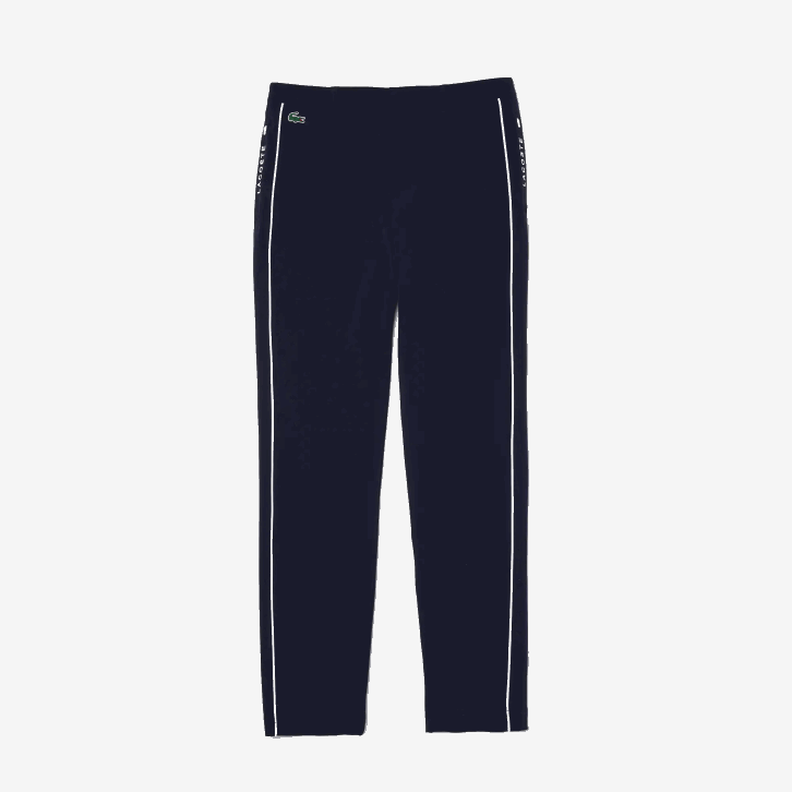 homens Lacoste azul marinho branco 525 calças de golfe elásticas leves esportivas 08D01640