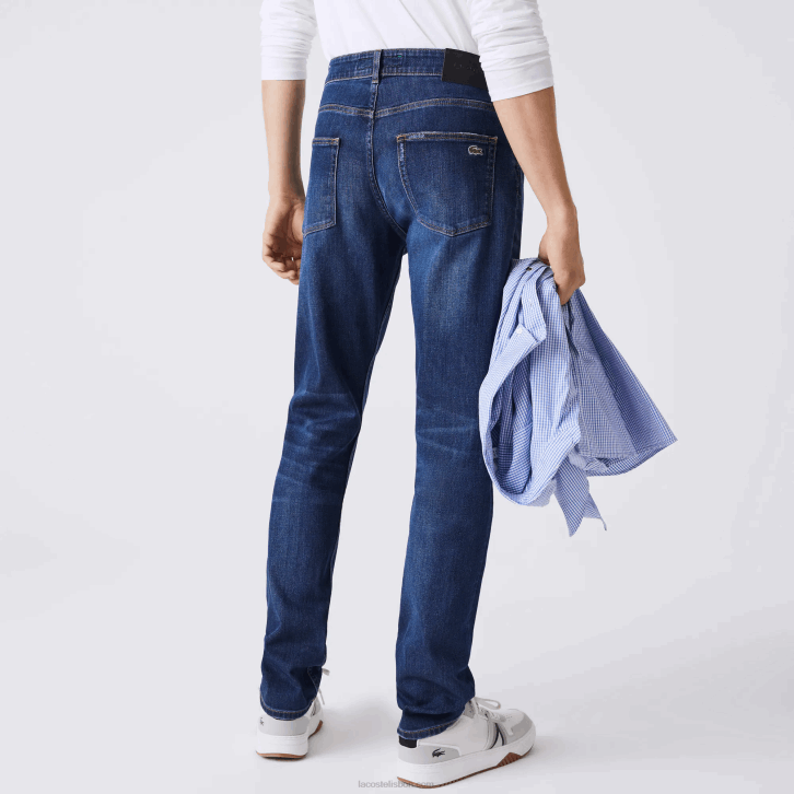 homens Lacoste azul mk9 calça jeans slim fit de algodão 08D0419