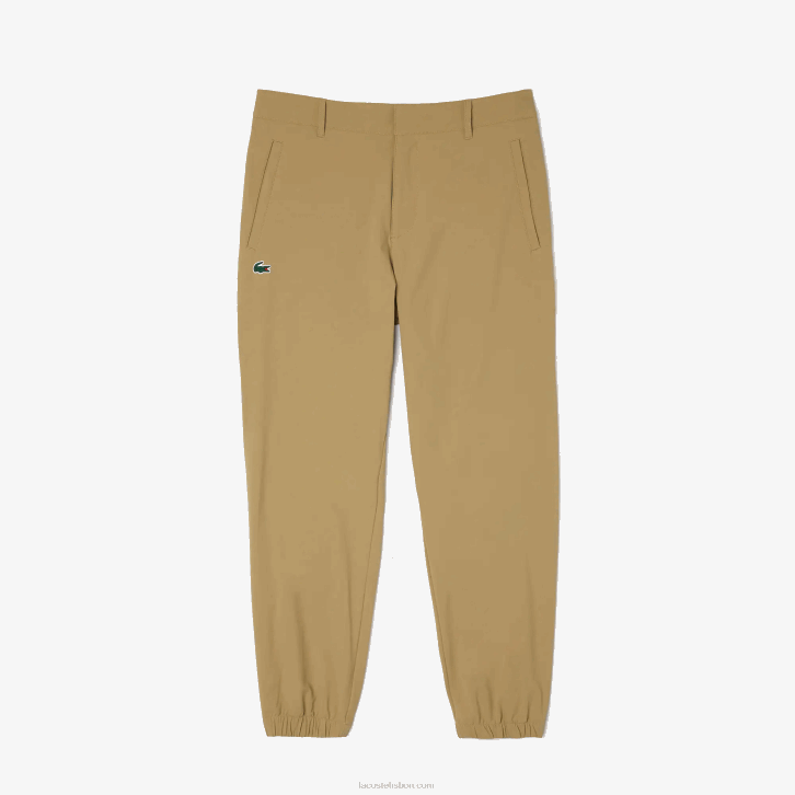 homens Lacoste bege cb8 calças de poliéster reciclado de golfe 08D0448