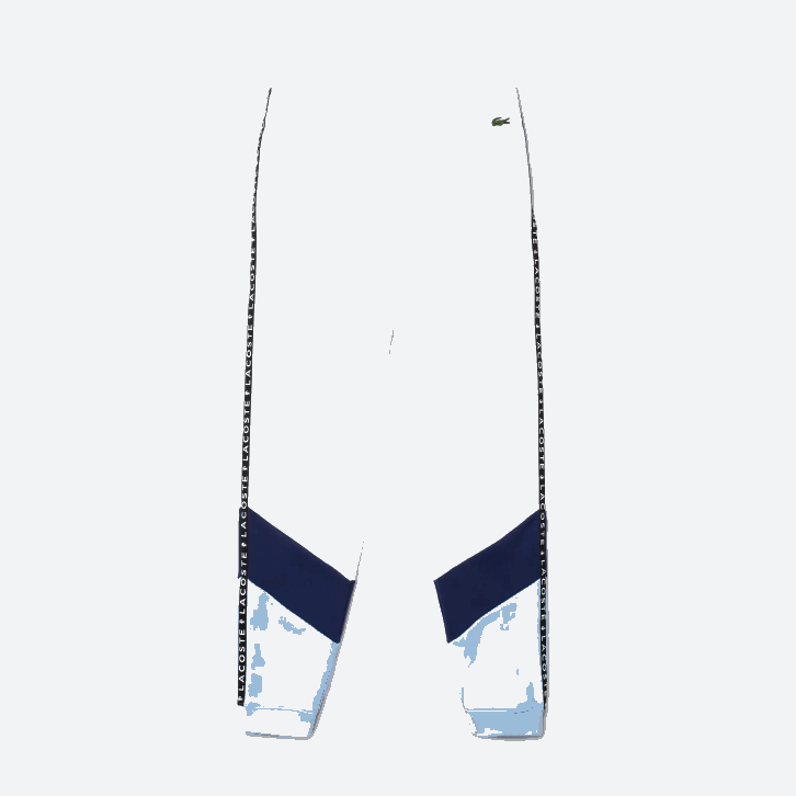 homens Lacoste branco azul vhe calças de jogging de lã colorblock listradas de assinatura 08D01146