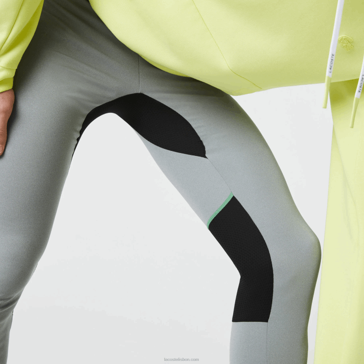 homens Lacoste chine cinza preto branco s1y leggings esportivas 08D01139
