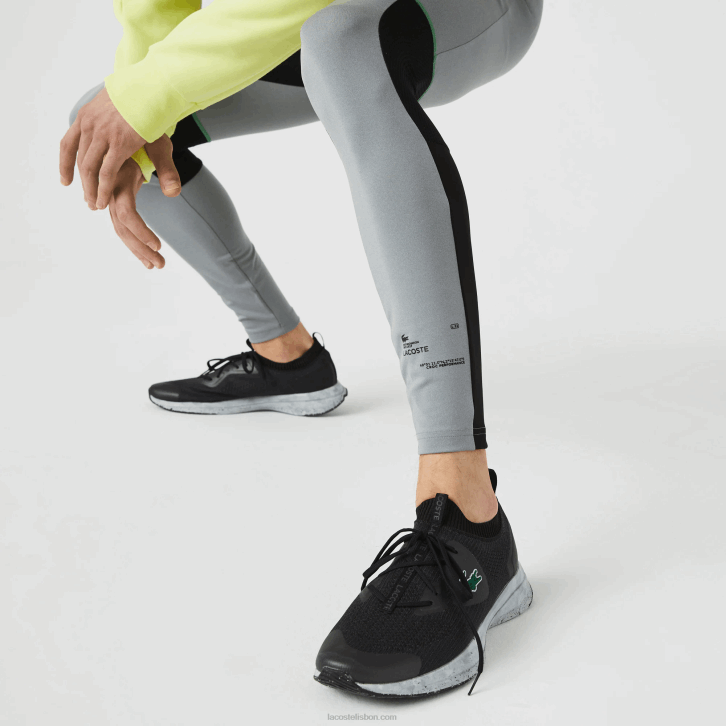 homens Lacoste chine cinza preto branco s1y leggings esportivas 08D01139
