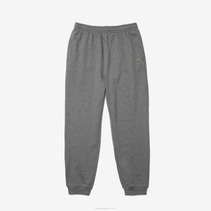 homens Lacoste lombo cinza 1vq calças de jogging de lã de algodão orgânico 08D01208