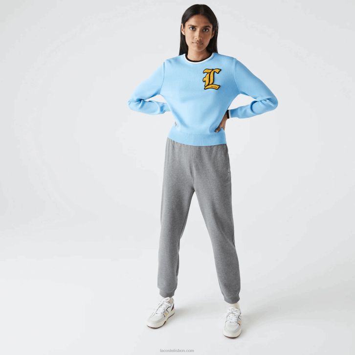 homens Lacoste lombo cinza 1vq calças de jogging de lã de algodão orgânico 08D01208