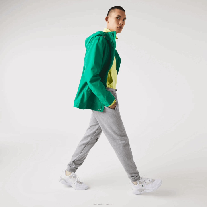 homens Lacoste lombo cinza 4jv calça jogging de lã de algodão com estampa de crocodilo e assinatura 08D01065