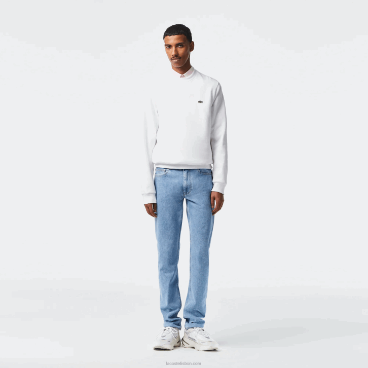 homens Lacoste mku azul calça jeans slim fit de algodão 08D0418
