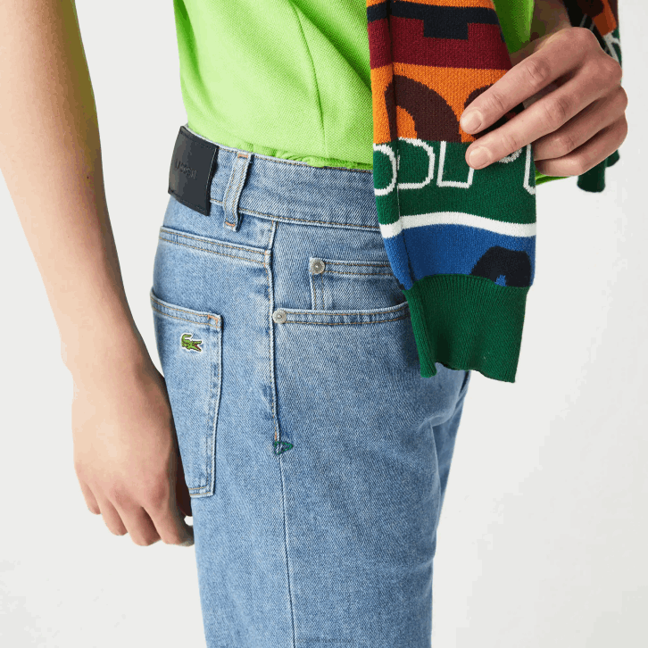 homens Lacoste mku azul calça jeans slim fit de algodão 08D0418