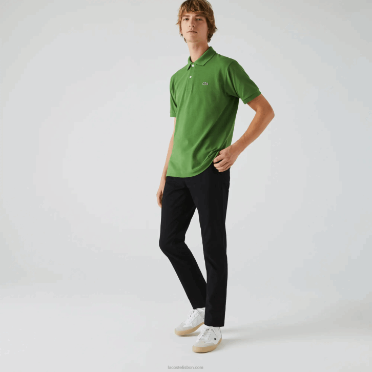 homens Lacoste preto 031 calças de gabardine elásticas slim fit 08D0548