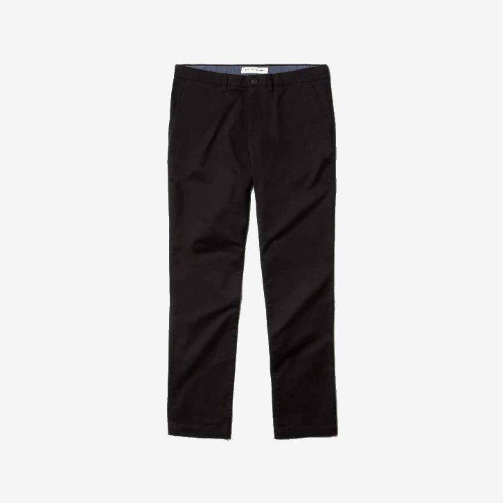 homens Lacoste preto 031 calças de gabardine elásticas slim fit 08D0548