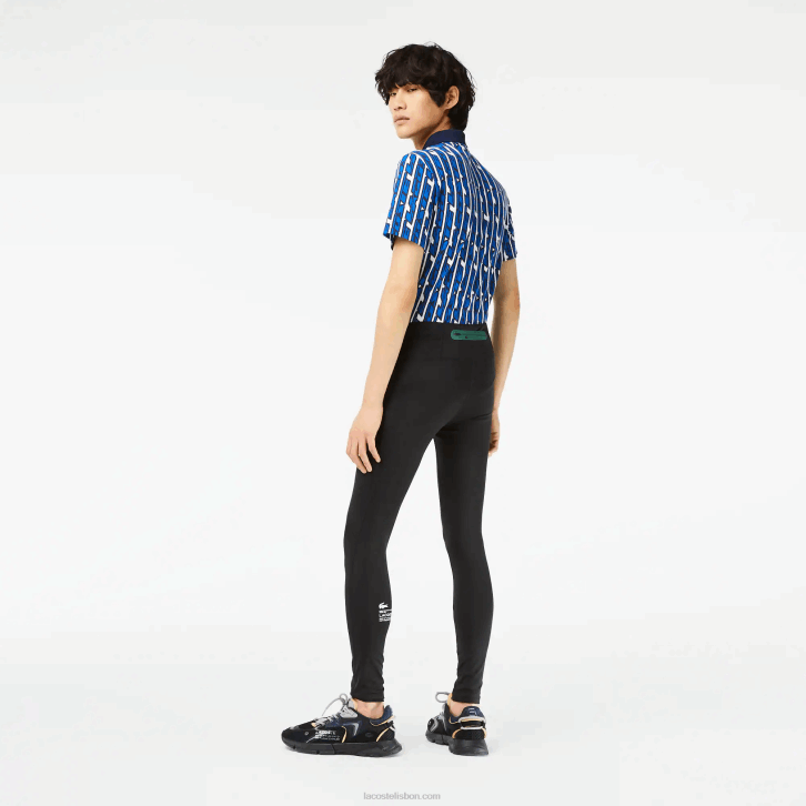 homens Lacoste preto 031 leggings esportivas de poliéster reciclado 08D0509