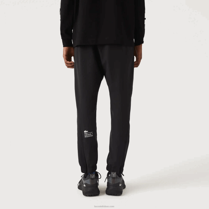 homens Lacoste preto c31 calças esportivas com zíper inferior 08D01091