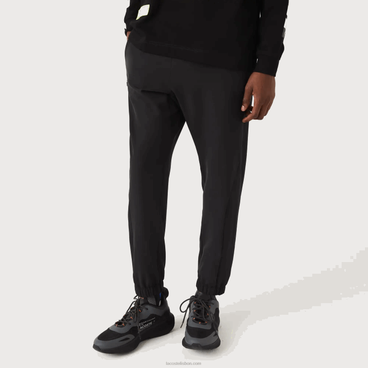homens Lacoste preto c31 calças esportivas com zíper inferior 08D01091