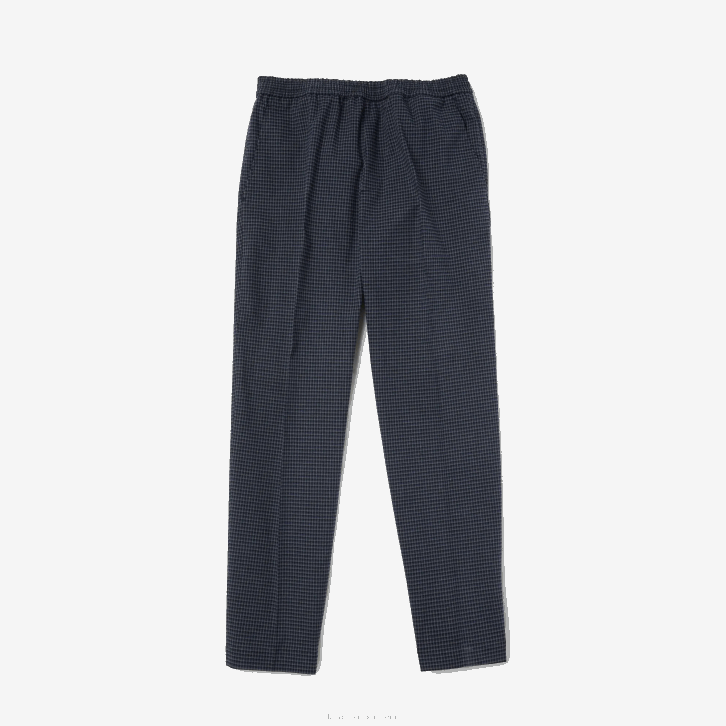 homens Lacoste qrn branco azul marinho calças jogging de algodão stretch xadrez Heritage 08D01167