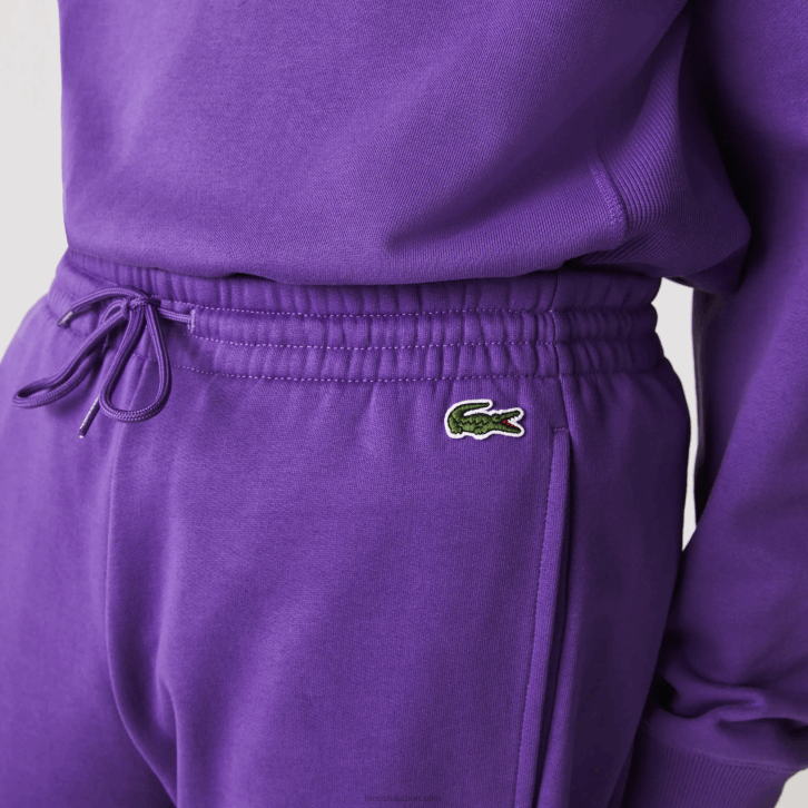 homens Lacoste roxo amarelo verde 1cv calças de jogging de lã colorblock de marca 08D01107