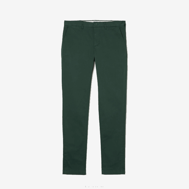 homens Lacoste verde 5hx novas calças clássicas de algodão elástico de ajuste fino 08D01655
