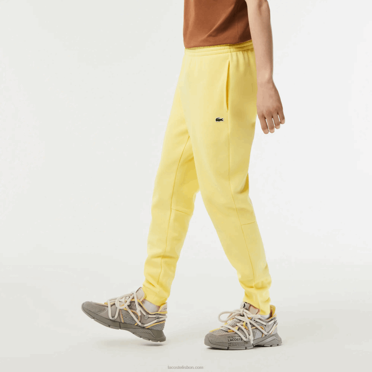 homens Lacoste amarelo 107 calça de moletom de ajuste cônico 08D0349