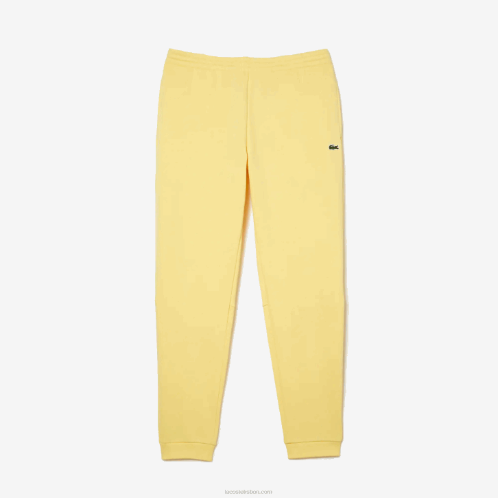 homens Lacoste amarelo 107 calça de moletom de ajuste cônico 08D0349