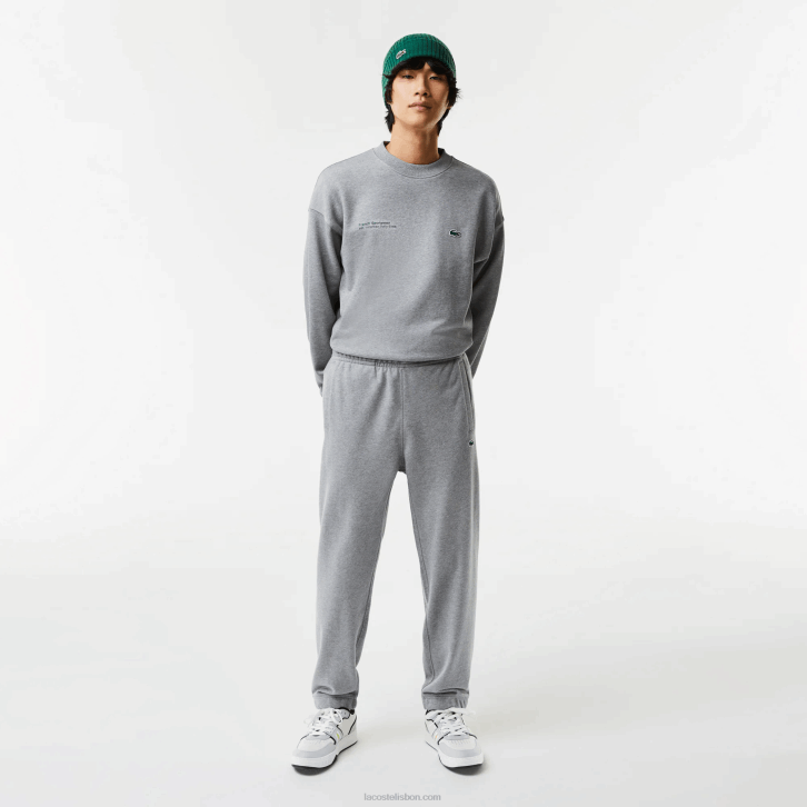 homens Lacoste ano chine cinza calças de treino impressas 08D01012
