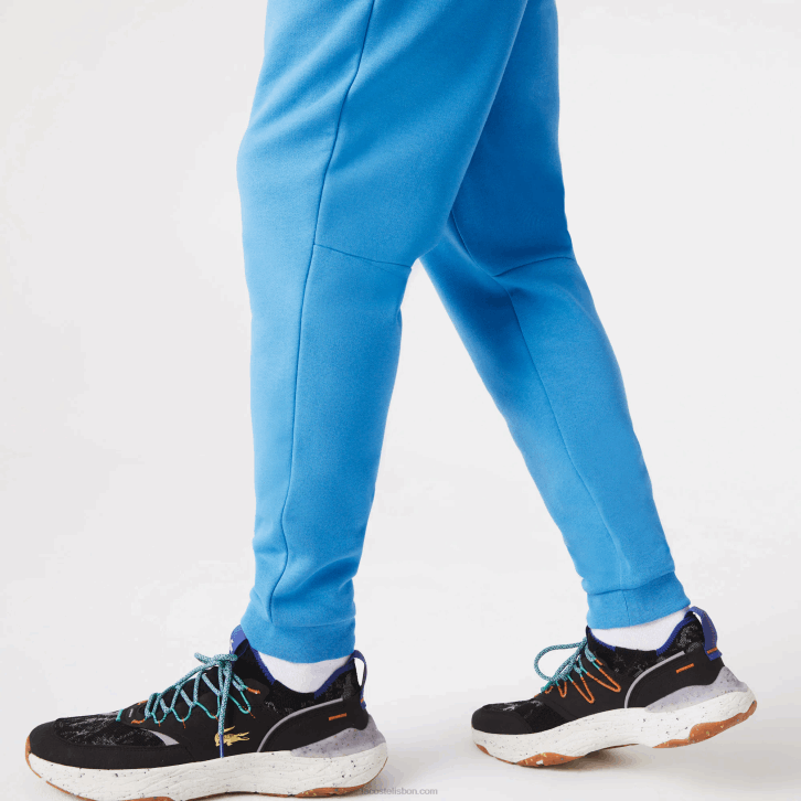 homens Lacoste azul 4x calça de moletom de ajuste cônico 08D01086