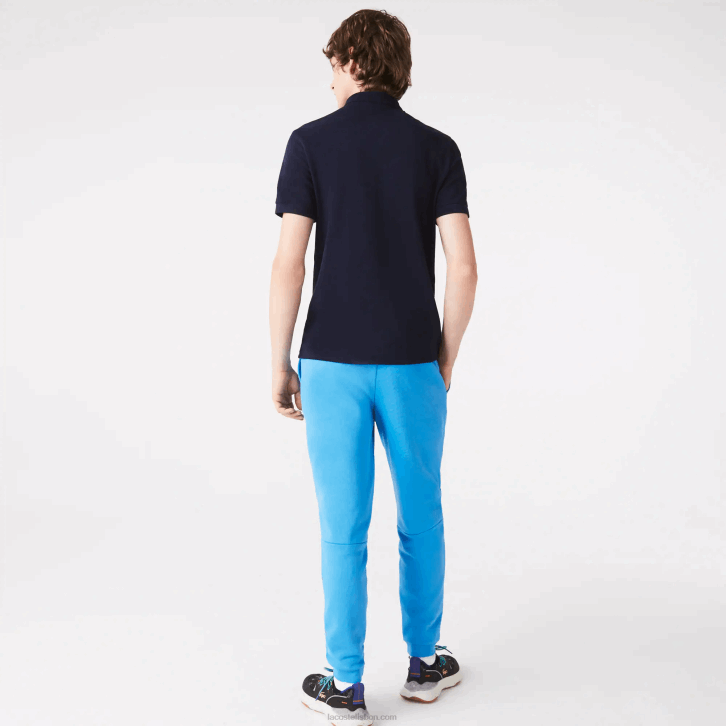 homens Lacoste azul 4x calça de moletom de ajuste cônico 08D01086