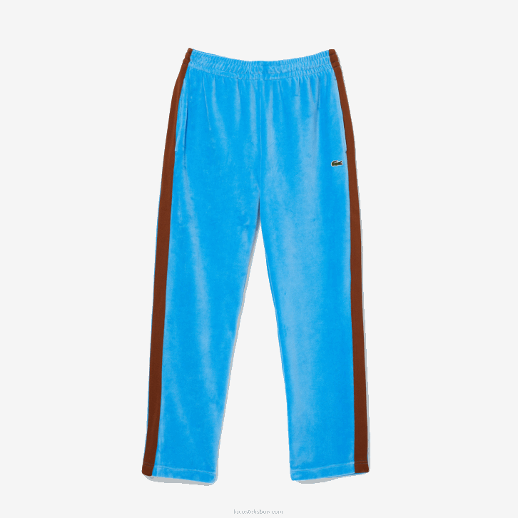 homens Lacoste azul 4x calça esportiva com faixa lateral contrastante 08D01103