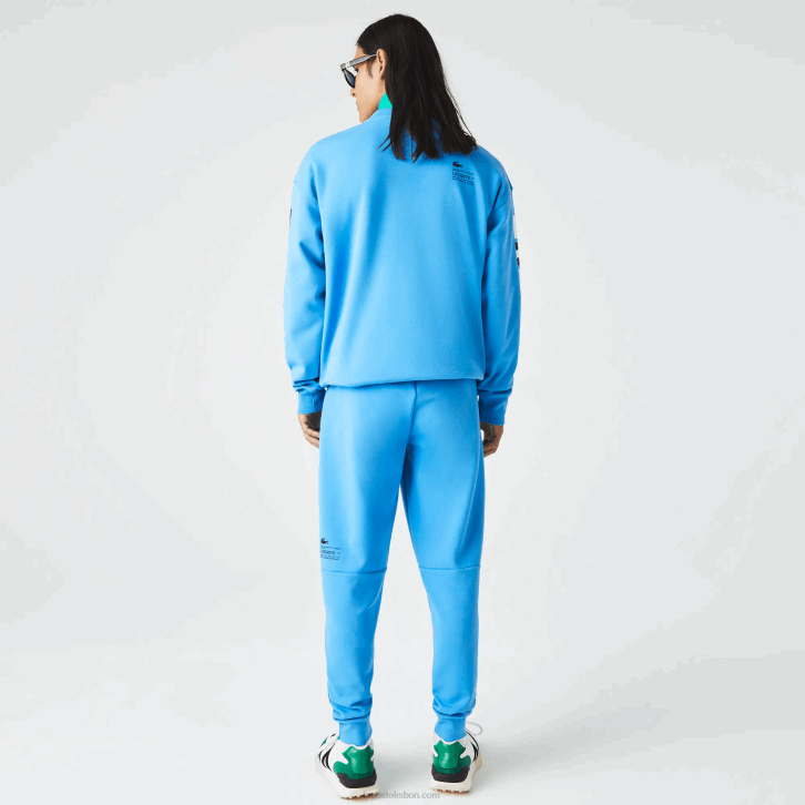 homens Lacoste azul 4x calças de treino de impressão reflexiva 08D01045
