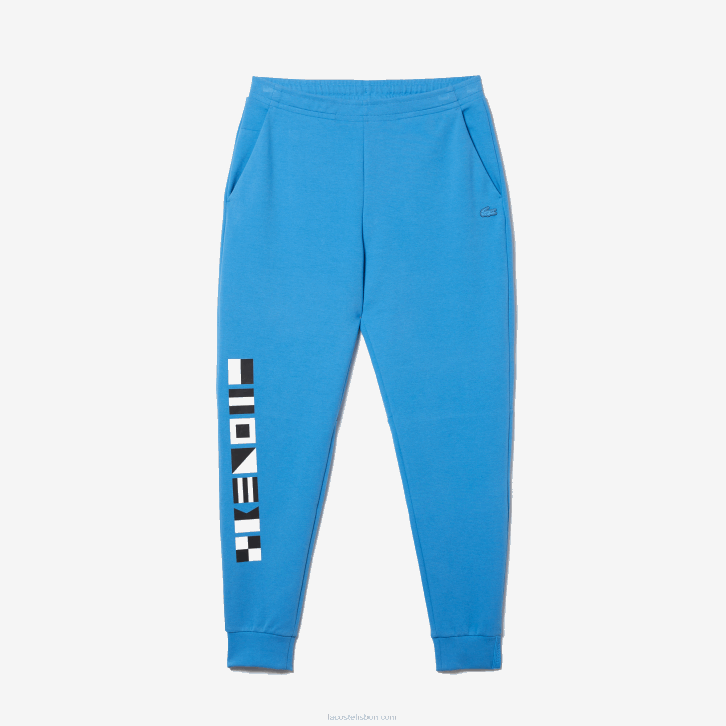 homens Lacoste azul 4x calças de treino de impressão reflexiva 08D01045