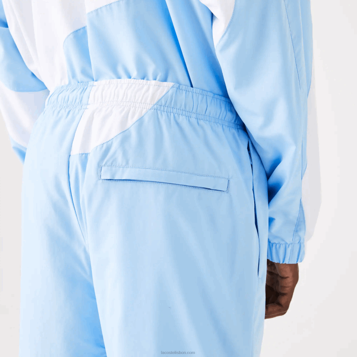 homens Lacoste azul branco e7b calças de trilha gráficas Heritage 08D01071