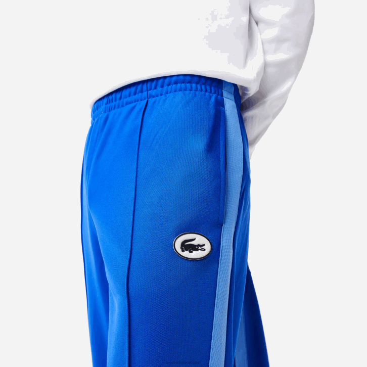 homens Lacoste azul k1q calça de treino com faixa lateral contrastante 08D01079