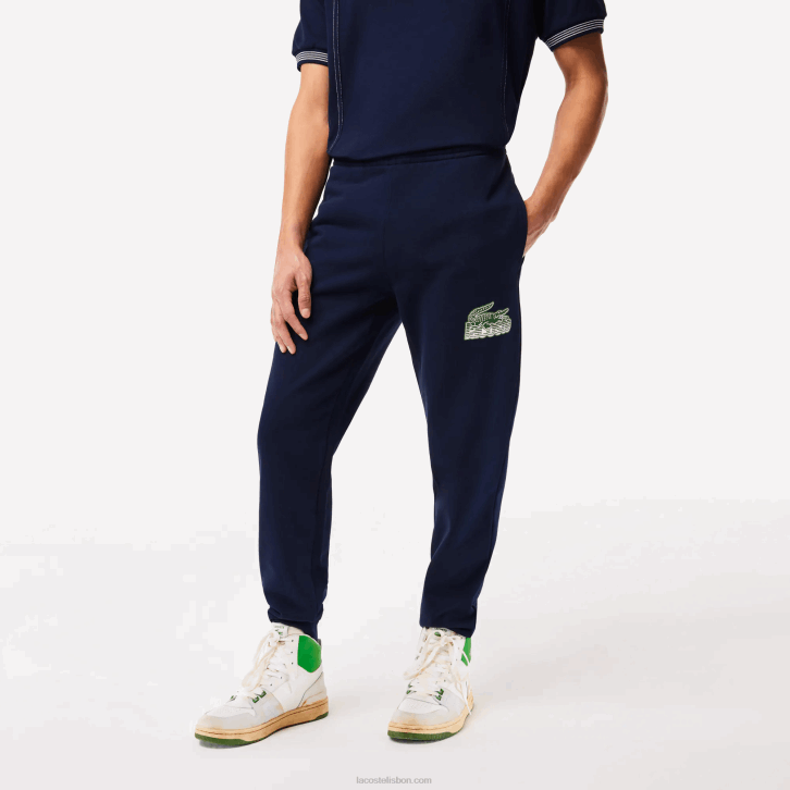 homens Lacoste azul marinho 166 calça de lã não escovada 08D0309