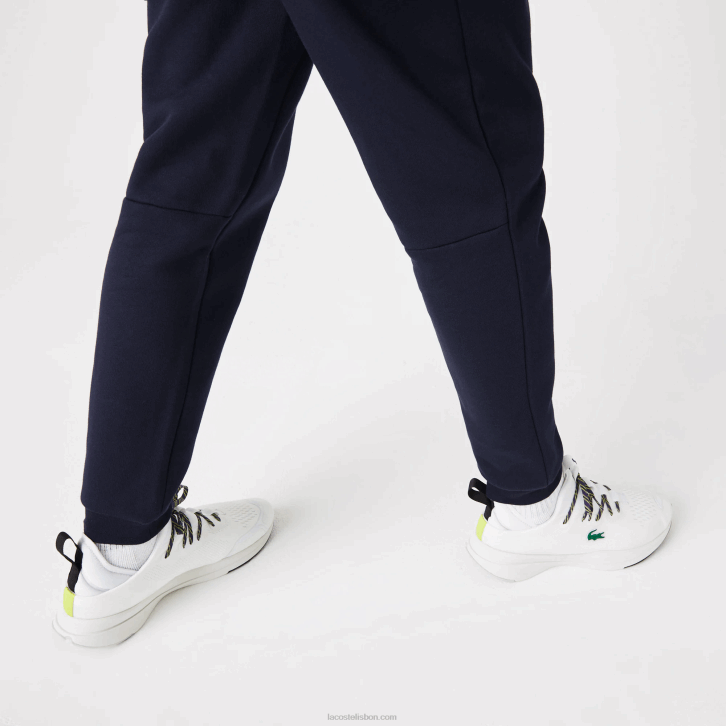 homens Lacoste azul marinho 166 calça de moletom de ajuste cônico 08D0348