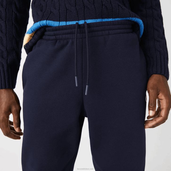 homens Lacoste azul marinho 166 calça de moletom de ajuste cônico 08D0348