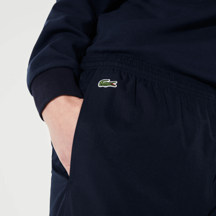 homens Lacoste azul marinho 166 calça esportiva de tafetá com tecelagem de diamante 08D01115