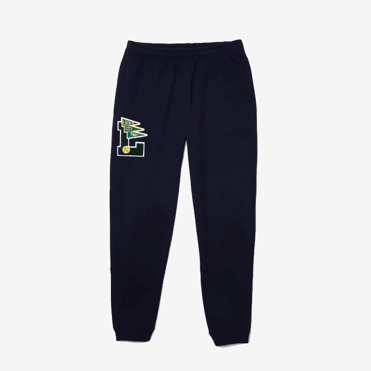 homens Lacoste azul marinho 166 galhardetes l badge calças de treino de lã 08D01168
