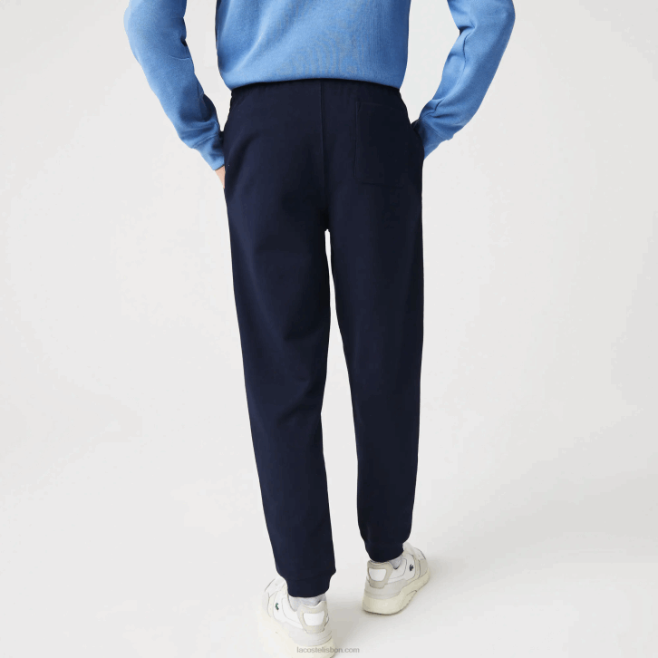 homens Lacoste azul marinho 166 galhardetes l badge calças de treino de lã 08D01168