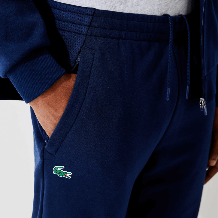 homens Lacoste azul marinho 423 calças de treino de painéis de malha 08D01021