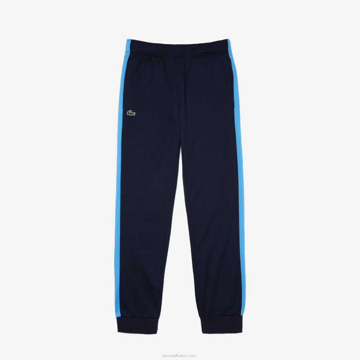 homens Lacoste azul marinho branco 61e calça esportiva de tênis resistente a corrida 08D0993