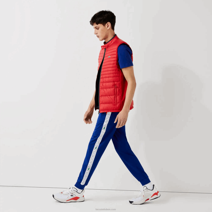 homens Lacoste azul vermelho branco an3 calças de treino de bandas de marca esportiva 08D01119