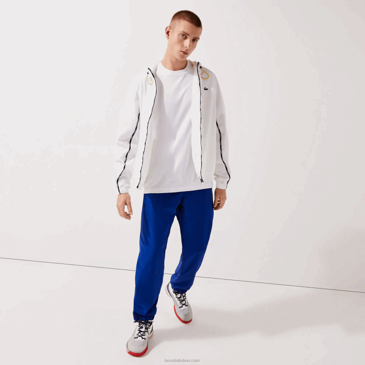 homens Lacoste bdm azul calça esportiva de tafetá com tecelagem de diamante 08D01114