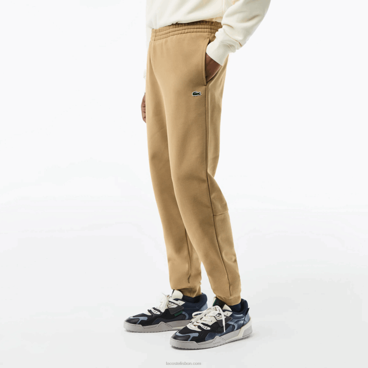 homens Lacoste bege cb8 calça de moletom de ajuste cônico 08D0350