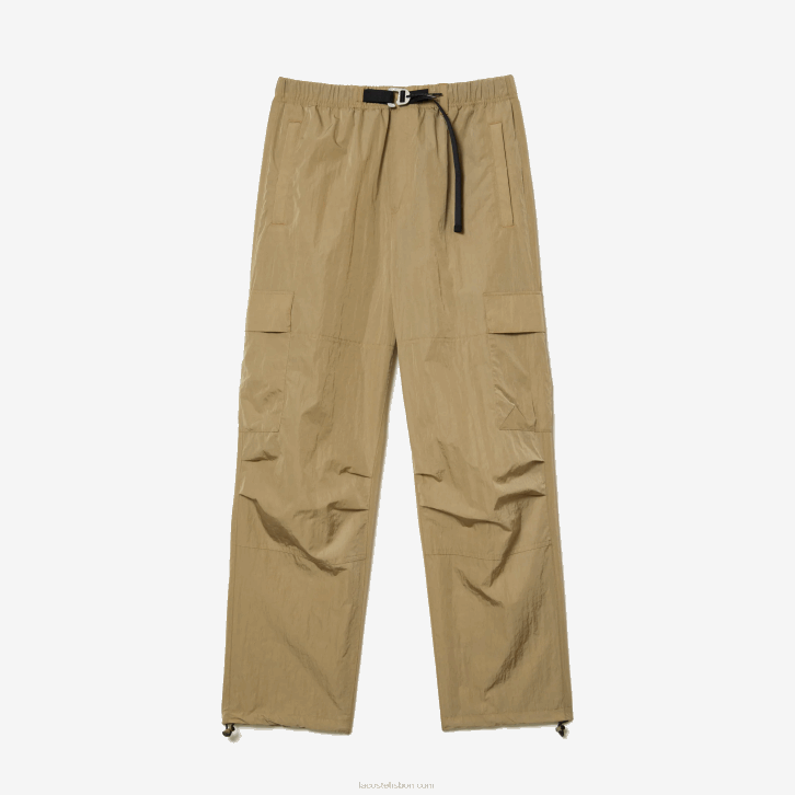 homens Lacoste bege cb8 calça de trilha repelente à água de ajuste relaxado 08D022