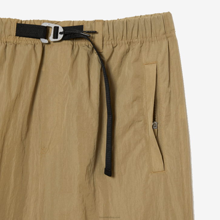 homens Lacoste bege cb8 calça de trilha repelente à água de ajuste relaxado 08D022