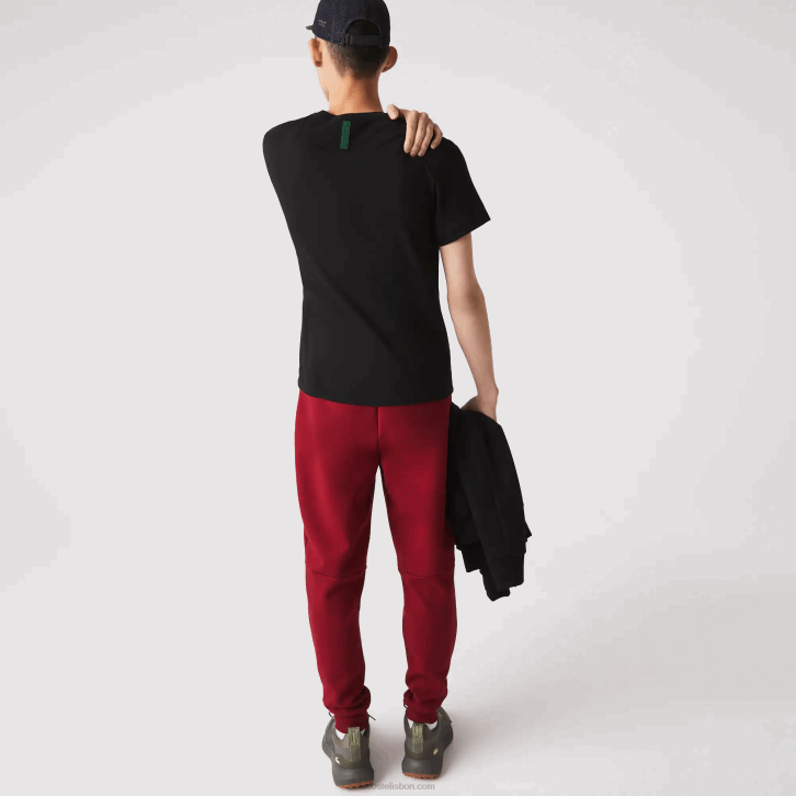 homens Lacoste bordeaux ypw calças de treino de mistura de algodão mesclado slim fit 08D01007