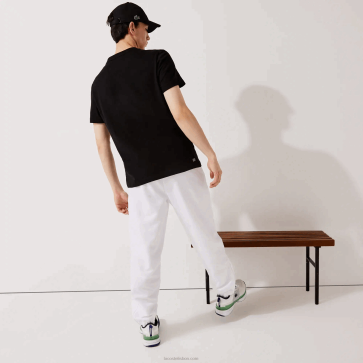 homens Lacoste branco 001 calças esportivas de tecido leve 08D0549