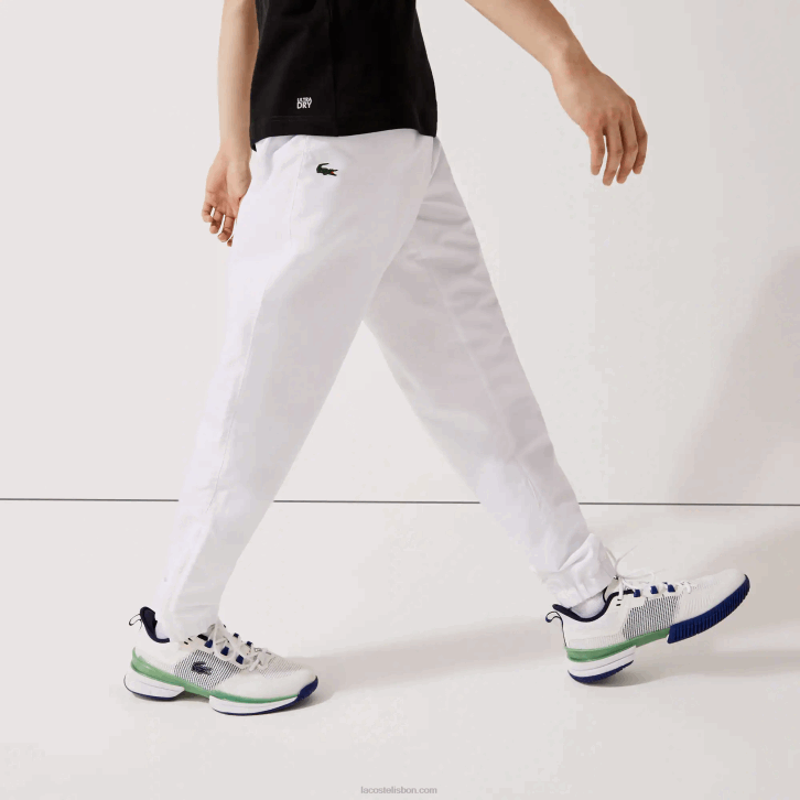 homens Lacoste branco 001 calças esportivas de tecido leve 08D0549