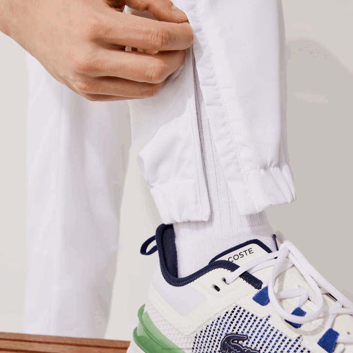 homens Lacoste branco 001 calças esportivas de tecido leve 08D0549