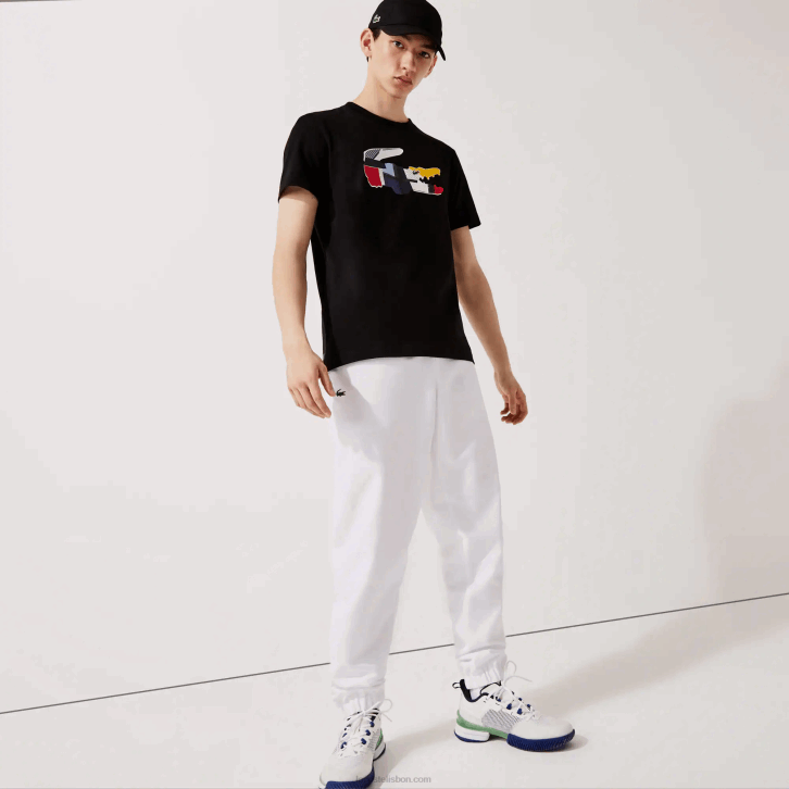 homens Lacoste branco 001 calças esportivas de tecido leve 08D0549