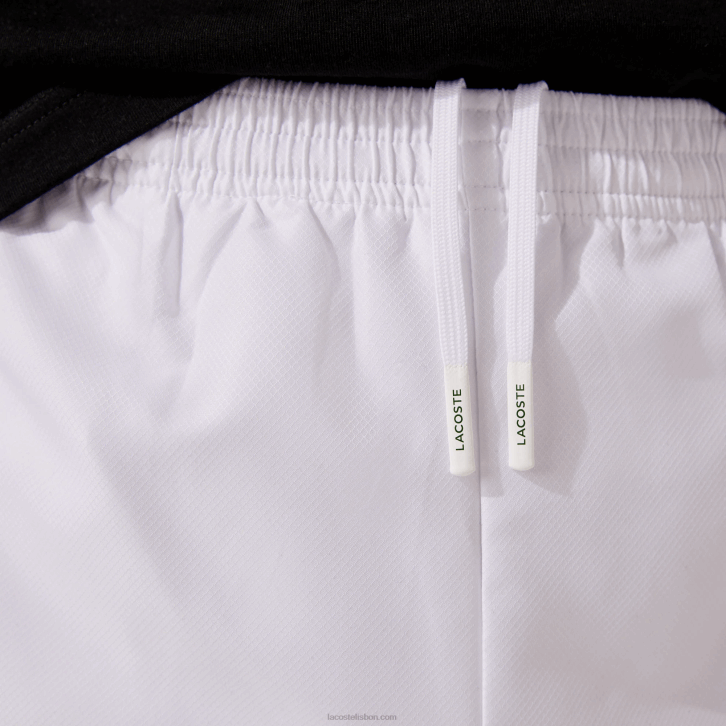 homens Lacoste branco 001 calças esportivas de tecido leve 08D0549