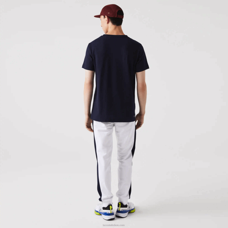 homens Lacoste branco azul marinho verde 9gg calça esportiva de tênis resistente a corrida 08D0994