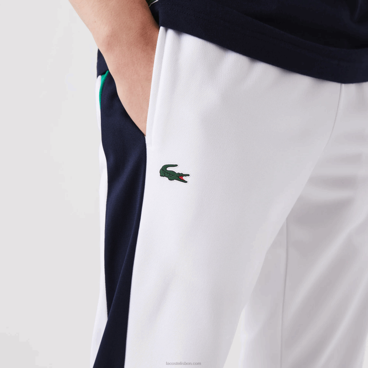 homens Lacoste branco azul marinho verde 9gg calça esportiva de tênis resistente a corrida 08D0994